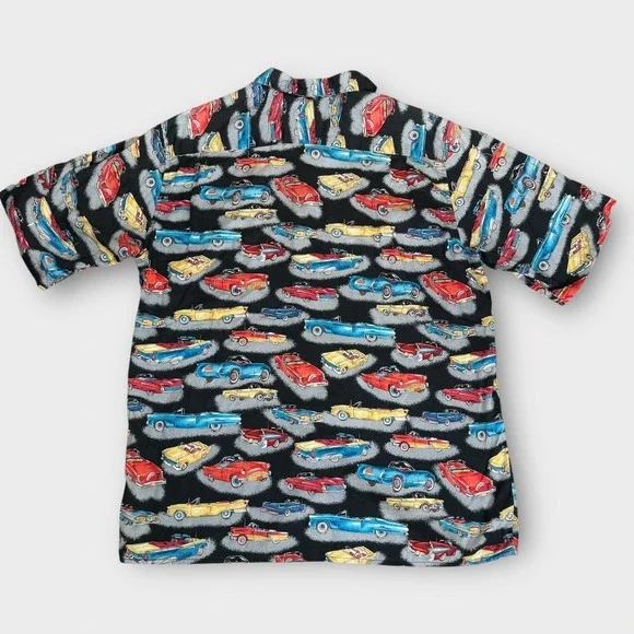 VTG Reyn Spooner Button Up Shirt Mens Large American Classics Car Print - Picture 2 of 9
